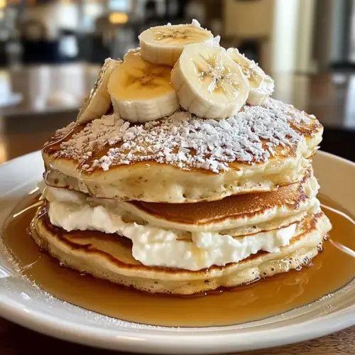 Sweet Coconut Cream Pancakes