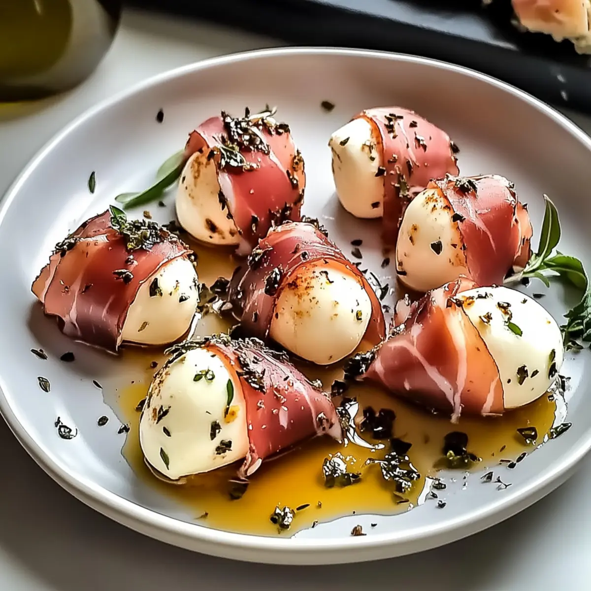 Prosciutto Wrapped Mozzarella Bites