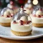 Snow Globe Cheesecake Bites with Cookie Crust