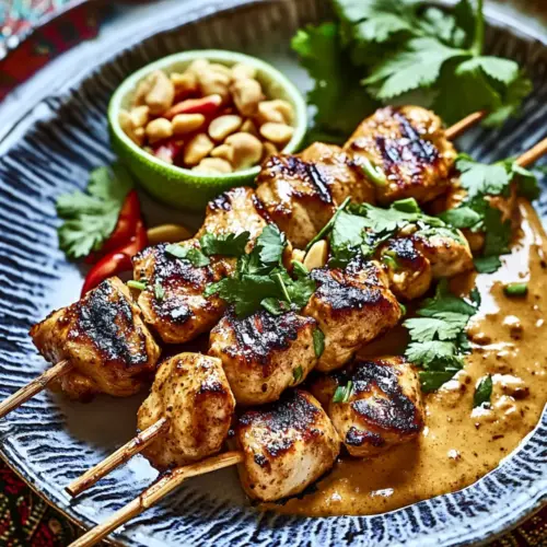 Indonesian Chicken Satay with Peanut Sauce