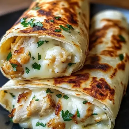 Cheesy Garlic Chicken Wraps
