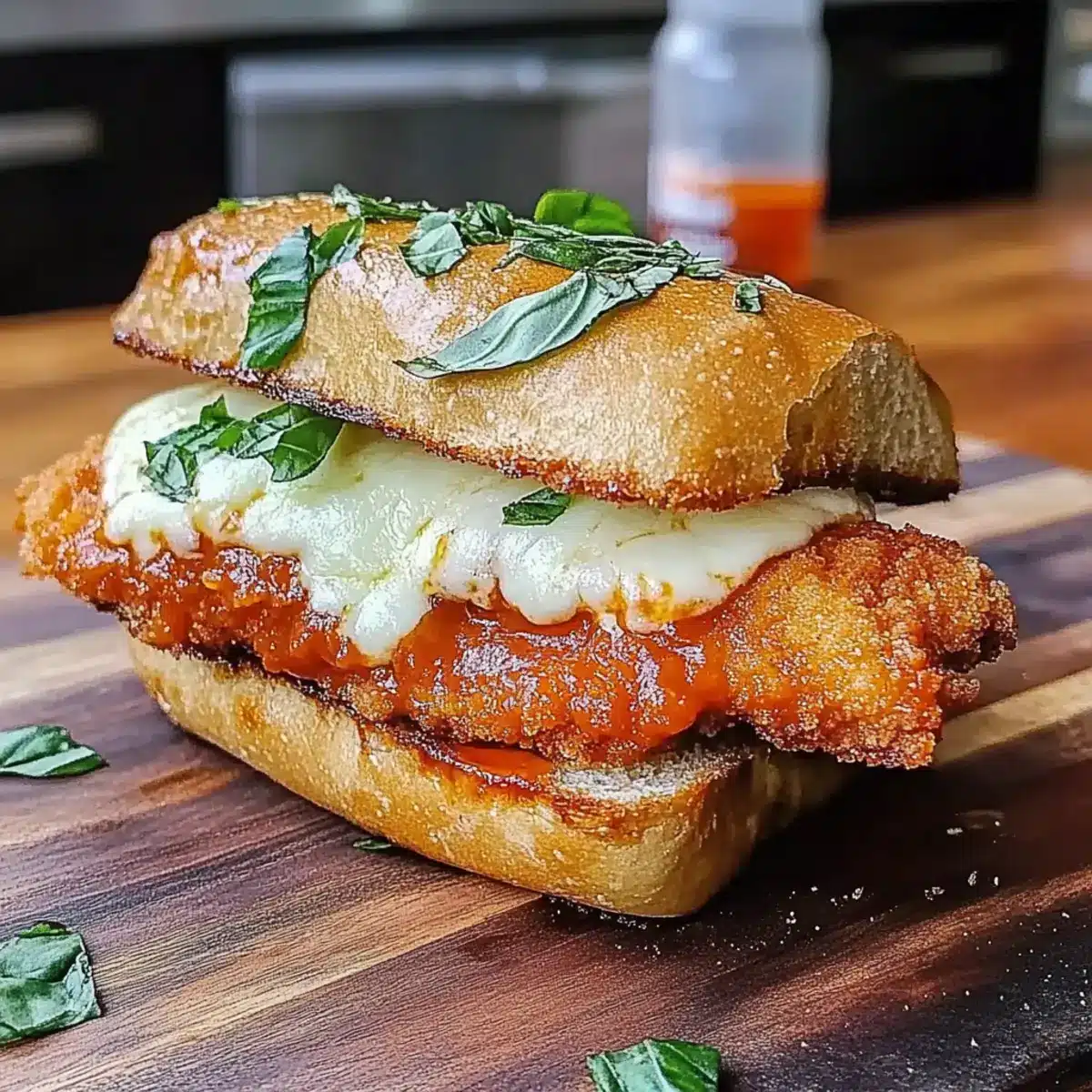 Vodka Sauce Chicken Parmesan Sandwich