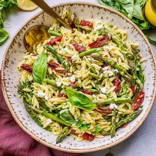 Asparagus Orzo Salad with Lemon